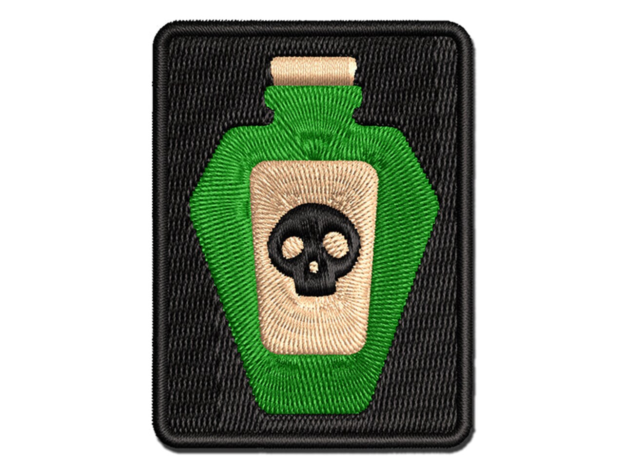 Skull Potion Poison Bottle Multi-Color Embroidered Iron-On or Hook & Loop Patch Applique